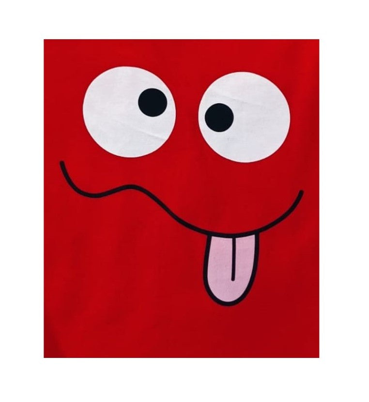 Cheeky Smiley T-Shirt Red – Fun Expression - Sanarah Accessories