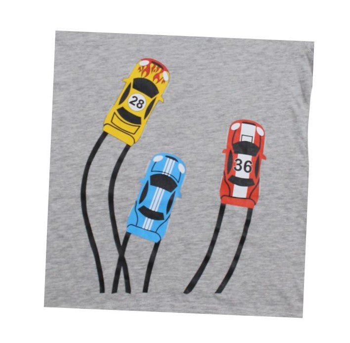 Mini Racers T-Shirt Grey β Tyre Trail Design - Sanarah Accessories