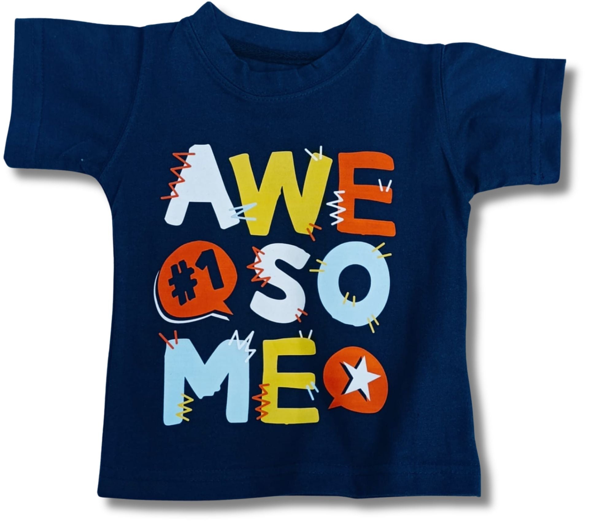 Navy Blue “Awesome” T-Shirt - Sanarah Accessories