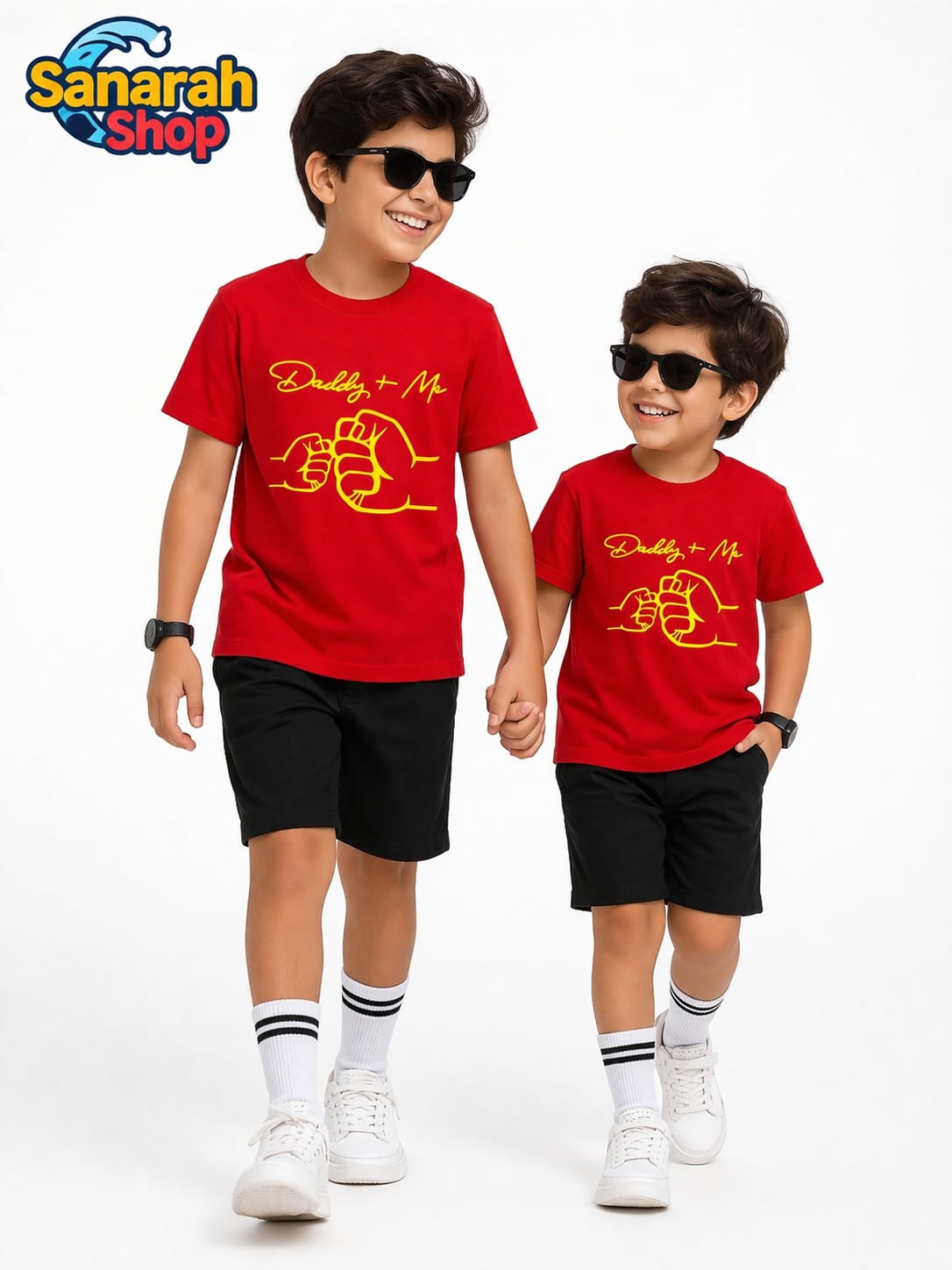 "Daddy + Me" T-Shirt Red – Fist Bump Edition - Sanarah Accessories
