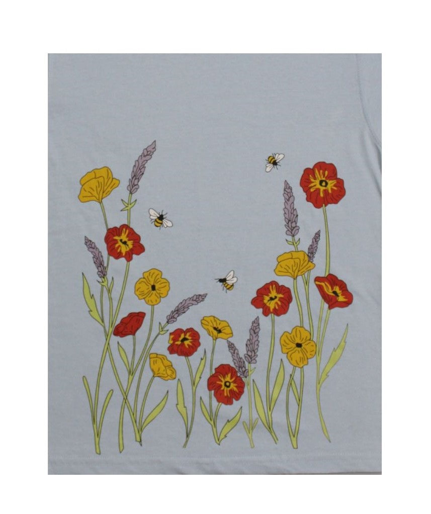 Still Growing T-Shirt Sky Blue – Bee & Bloom Design (Front & Back Print) - Sanarah Accessories