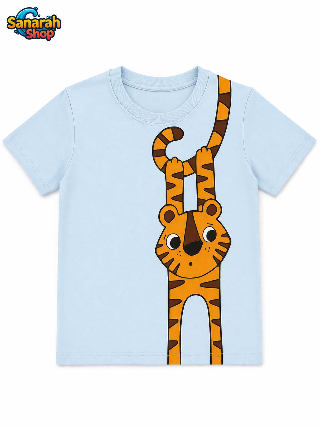 Hangin’ Tiger T-Shirt – Sky Blue - Sanarah Accessories