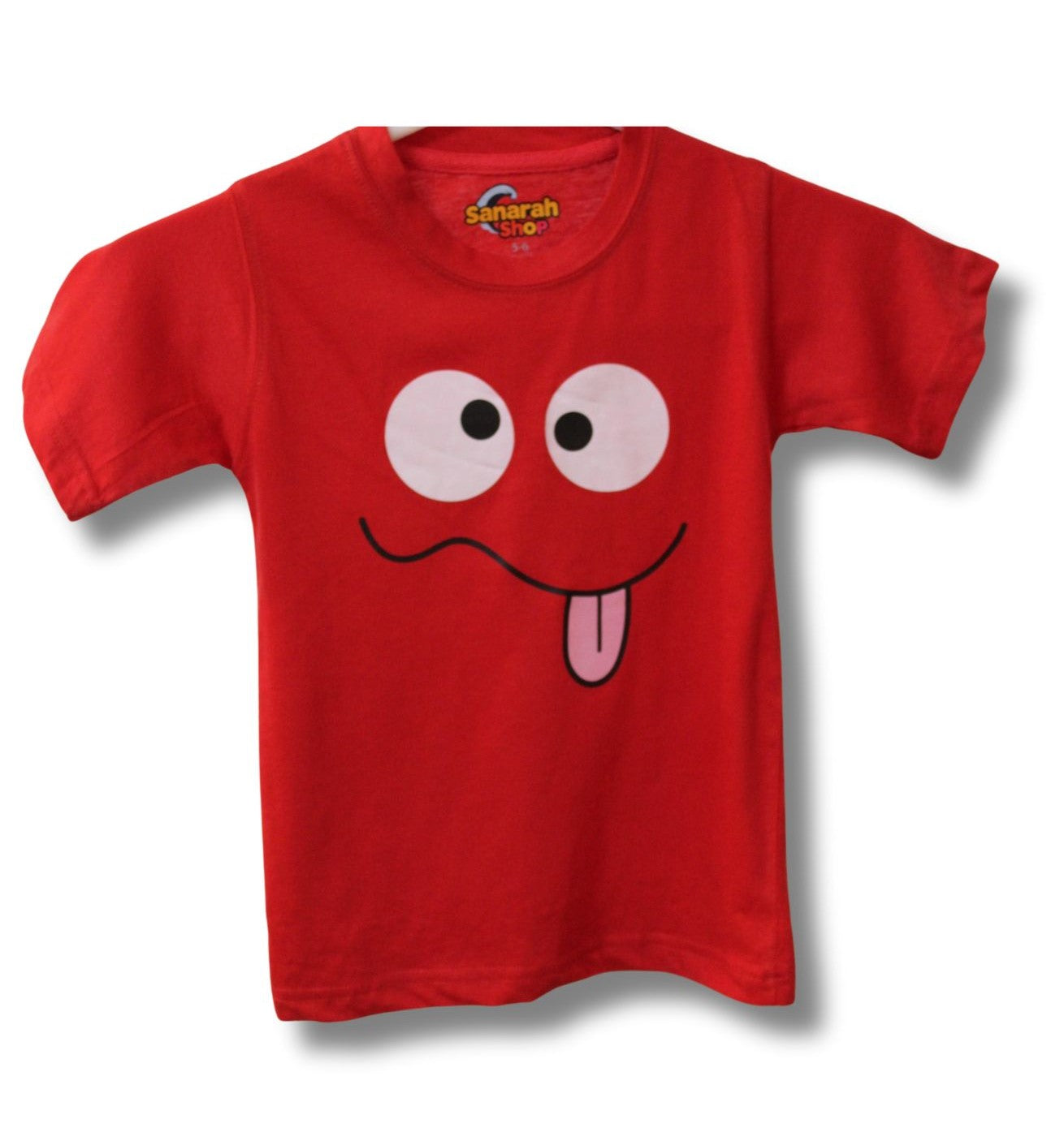 Cheeky Smiley T-Shirt Red – Fun Expression - Sanarah Accessories