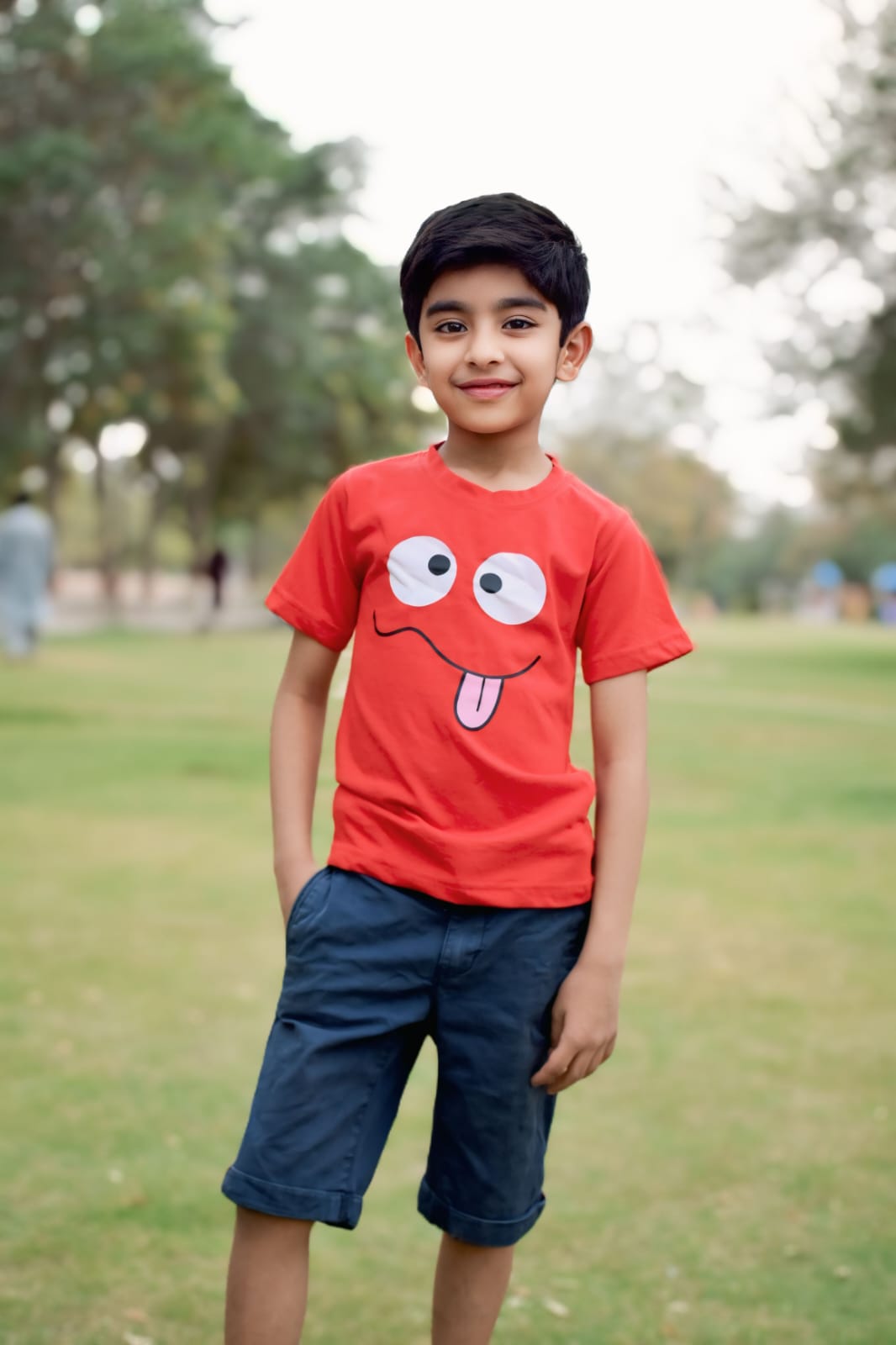 Cheeky Smiley T-Shirt Red – Fun Expression - Sanarah Accessories