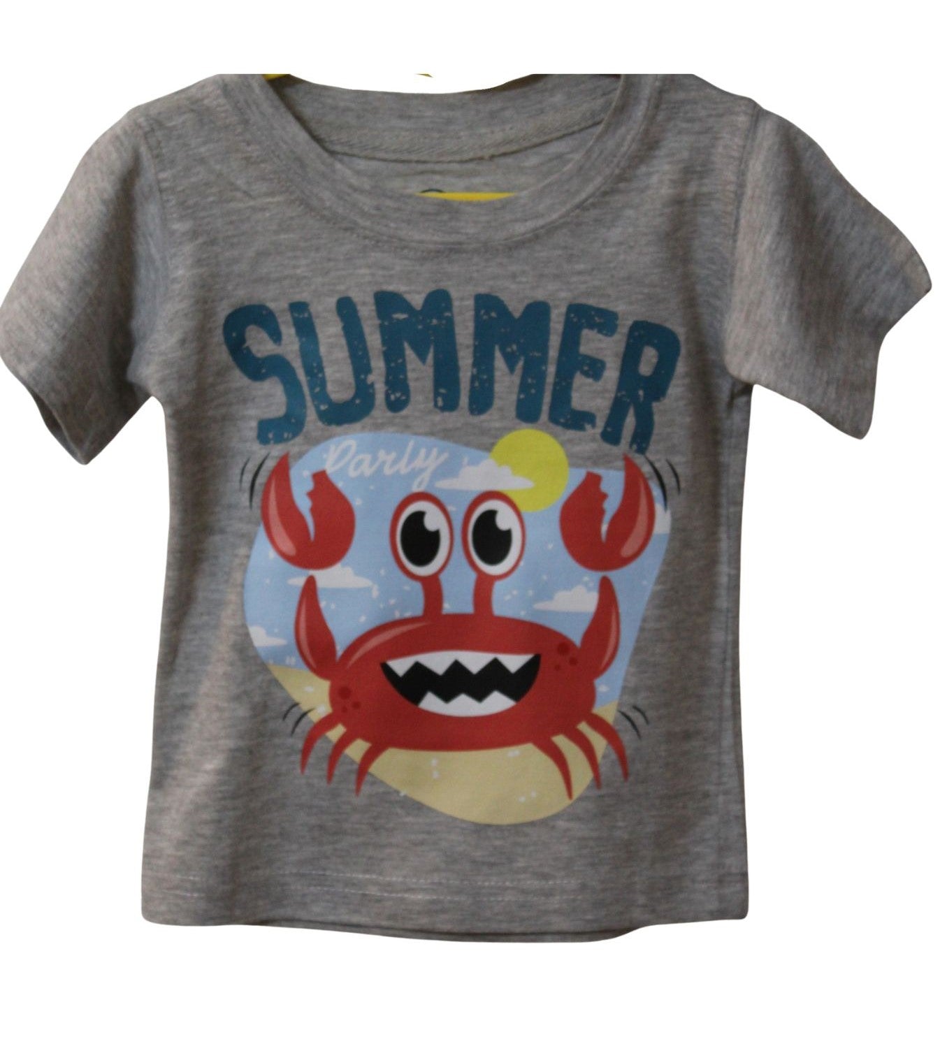 Grey Summer Party T-Shirt – Cute Crab Print - Sanarah Accessories