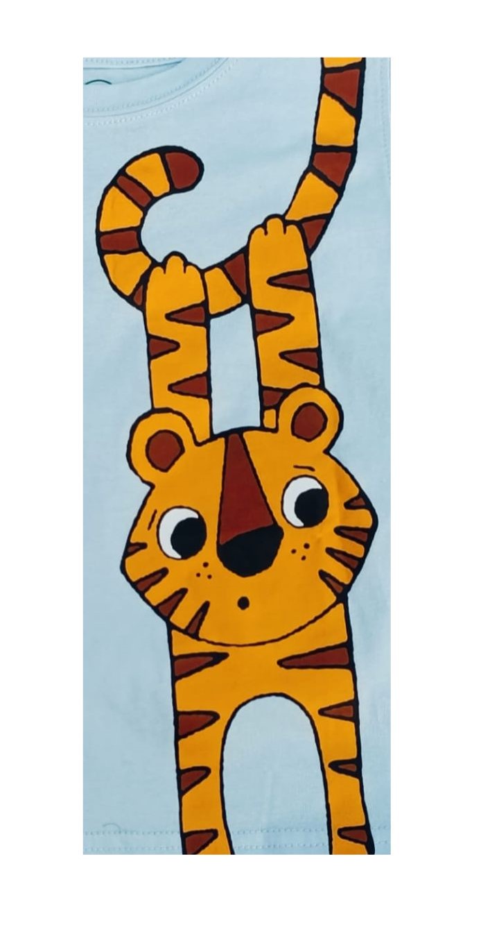 Hangin’ Tiger T-Shirt – Sky Blue - Sanarah Accessories