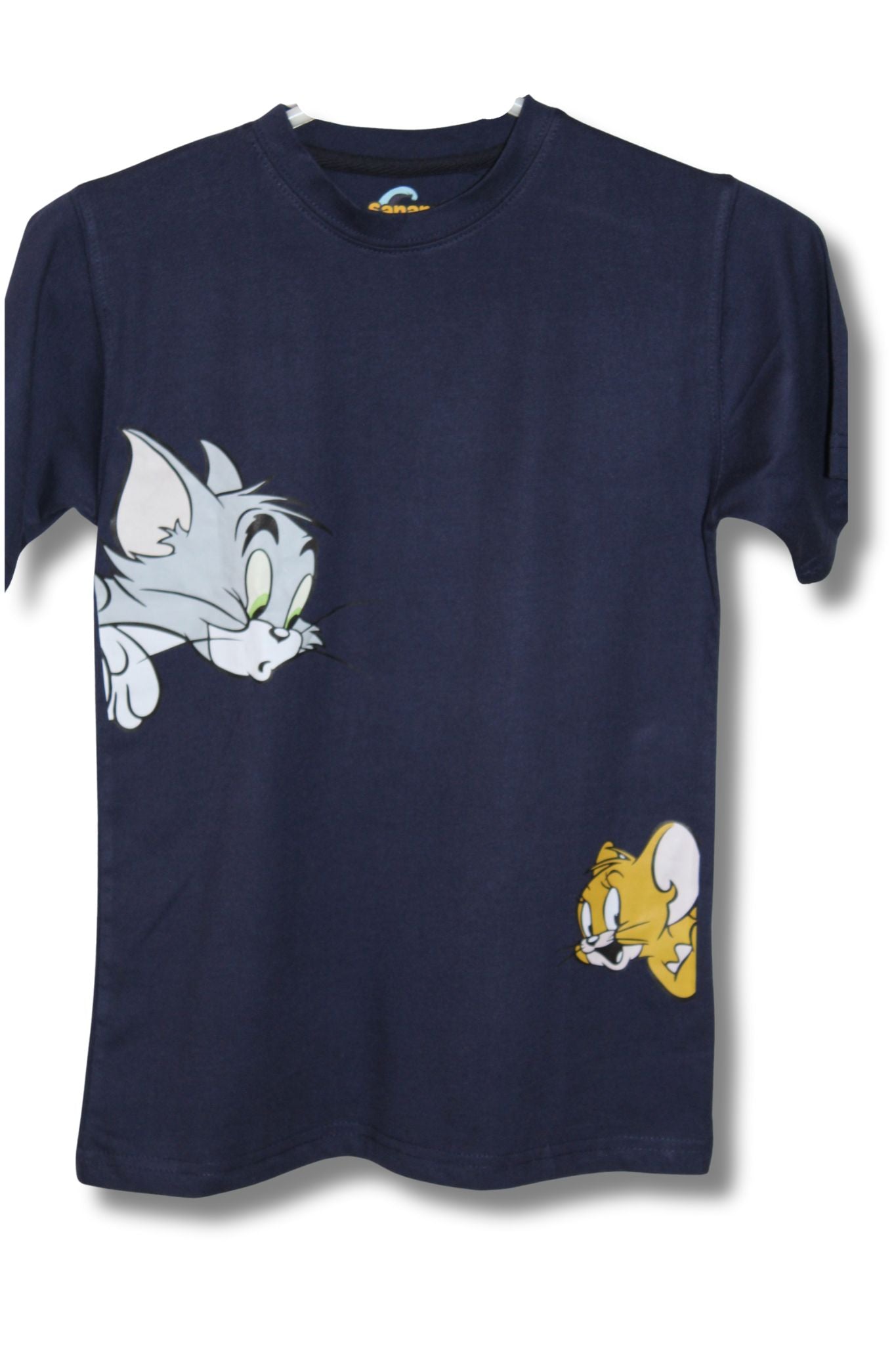 Tom & Jerry Peek T-Shirt – Navy Blue Cartoon Duo Tee - Sanarah Accessories