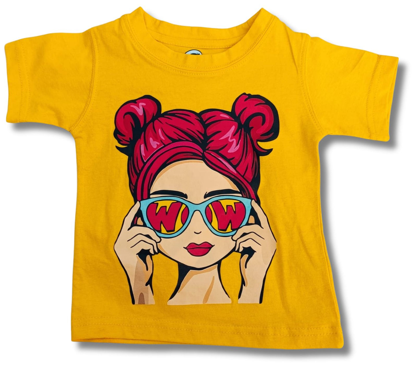 WOW Girl T-Shirt Yellow – with Graphic Print - Sanarah Accessories
