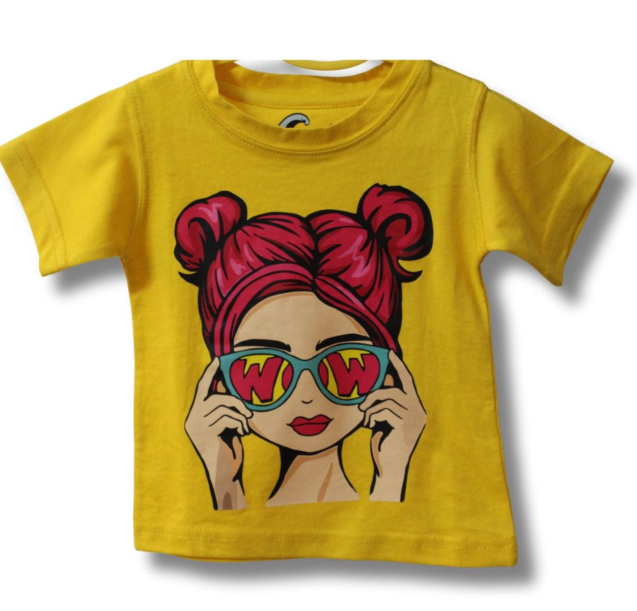 WOW Girl T-Shirt Yellow – with Graphic Print - Sanarah Accessories