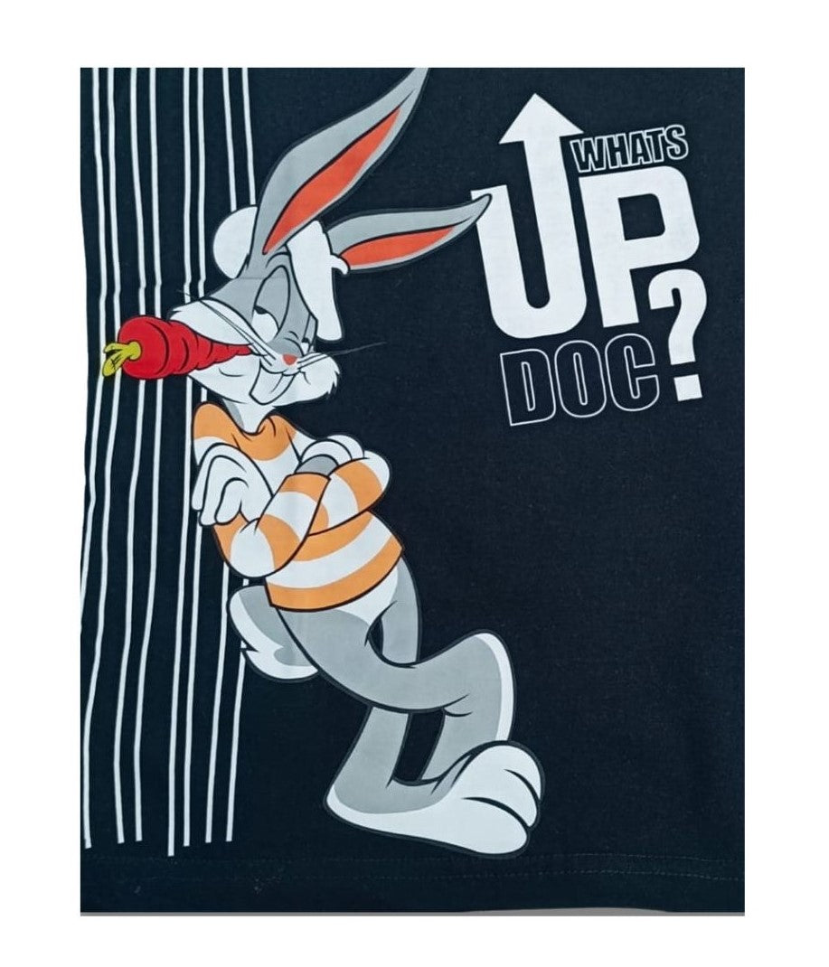 Bugs Bunny “What’s Up, Doc?” T-Shirt – Black - Sanarah Accessories