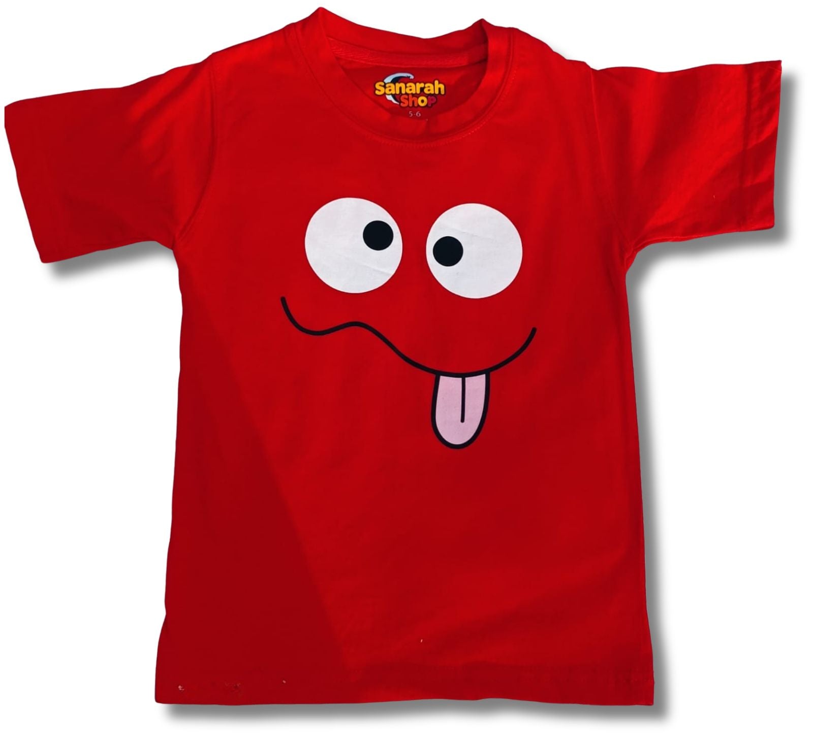 Cheeky Smiley T-Shirt Red – Fun Expression - Sanarah Accessories